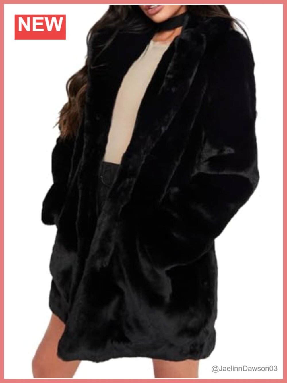 Faux Fur Fleece Coat Long Sleeve Snap Lapel Women's Winter Outerwear